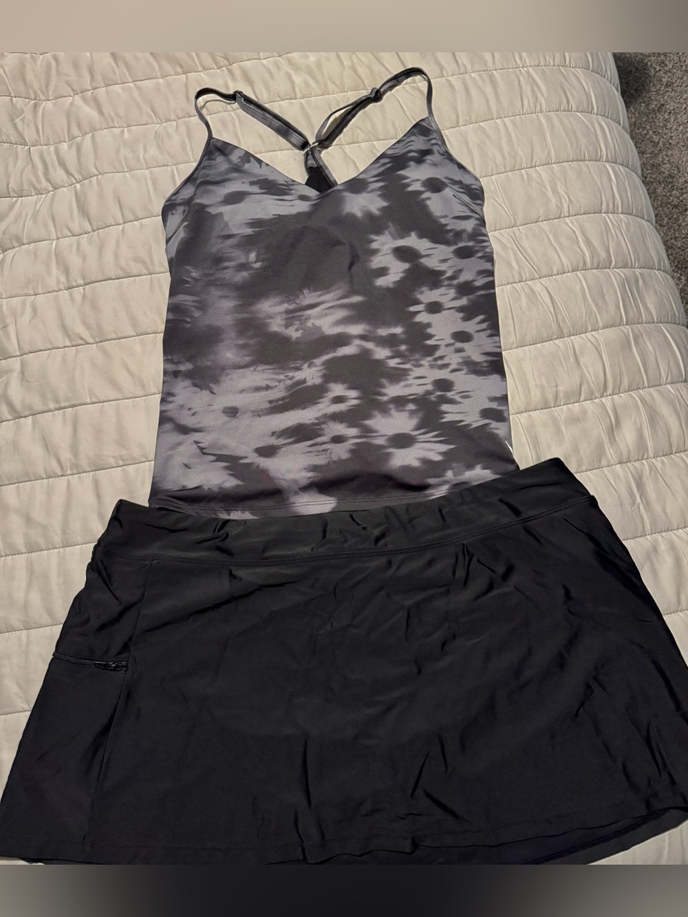 Nike Tankini top with off-brand Swim Skort